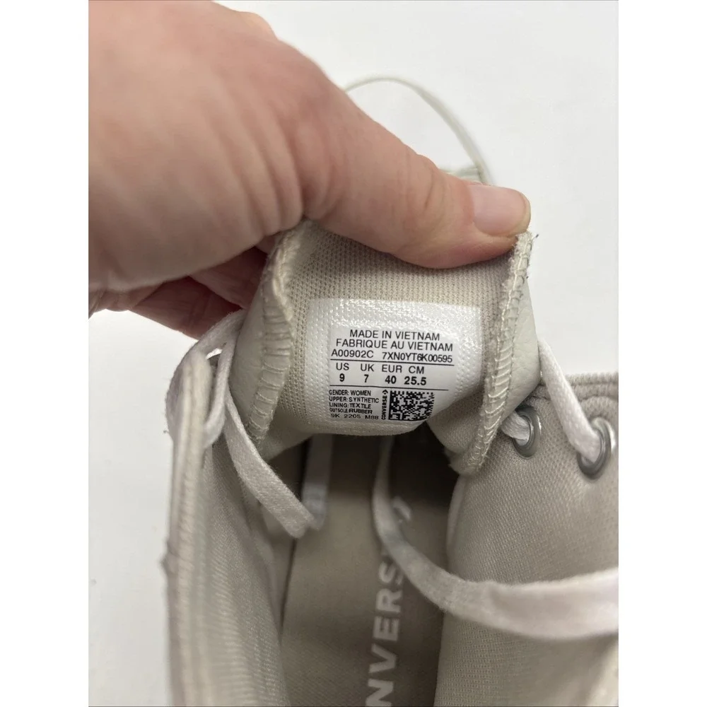 Cream Converse Chuck Taylor All Star  High Top Lift Platform Leather Women 9
